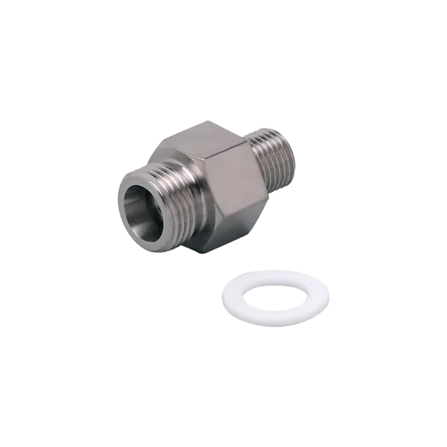 Produktfoto 1 von E40115: Einschraubadapter für Prozesssensoren; M18 x 1,5 mm; Sensorikanschluss M