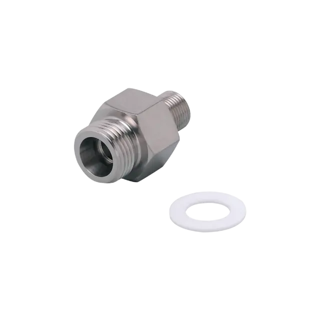 Produktfoto 1 von E40128: Einschraubadapter für Prozesssensoren; M18 x 1,5 mm; Sensorikanschluss M