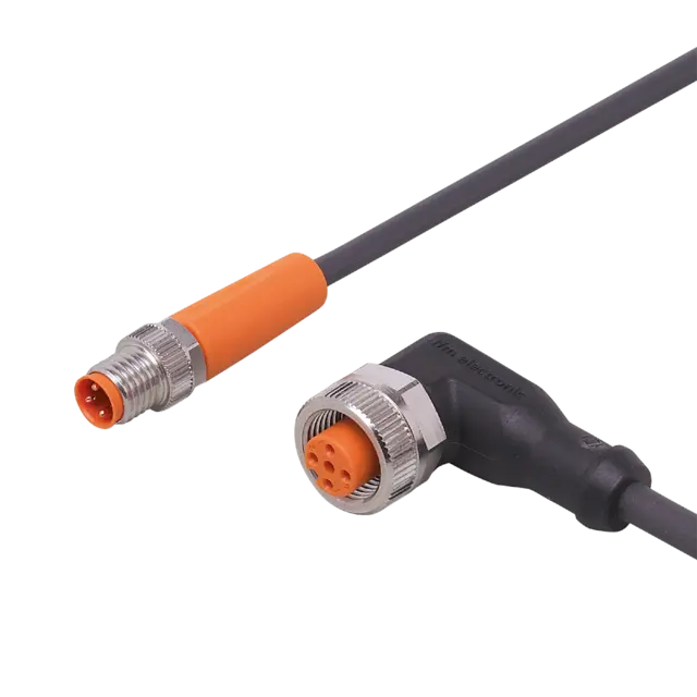 Produktfoto 1 von EVC254: Verbindungskabel; PNP; 5 m; PUR; IP 65; IP 67; IP 68; IP 69K; Silikonfre