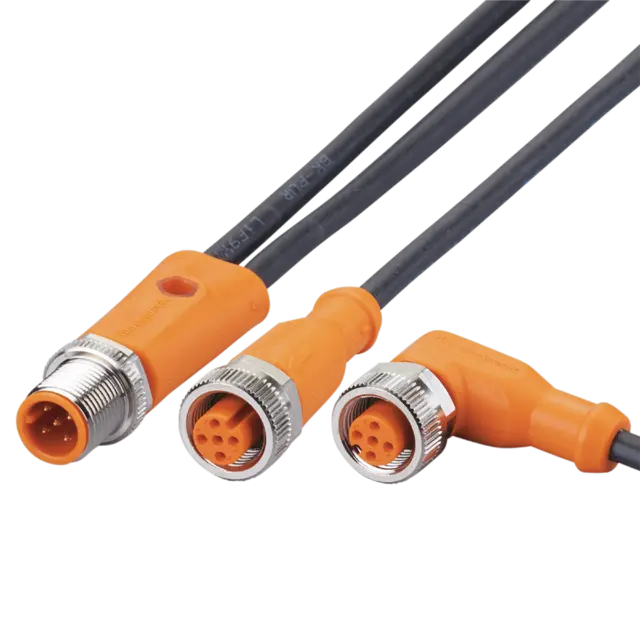 Produktfoto 1 von EVC642: Y-Verbindungskabel; Betriebsspannung < 60 V AC; 2; 0,1 m; PUR; IP 65; IP