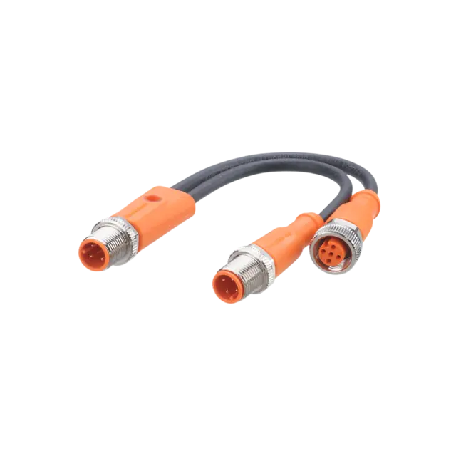 Produktfoto 1 von EVC854: Y-Verbindungskabel; M12; 0,1 m; PUR; IP 65; IP 67; IP 68; IP 69K; Siliko