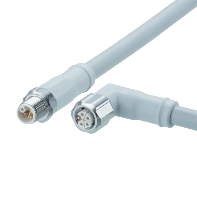 Produktfoto 1 von EVF628: Verbindungskabel; Powerkabel, L-codiert; 0,25 m; MPPE; IP 65; IP 67; IP