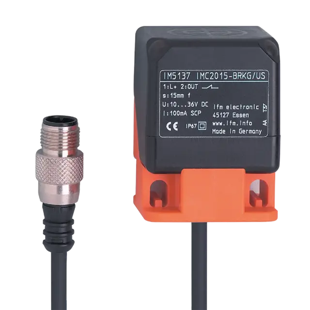 IM5138: Induktiver Sensor; 40 x 40 x 54 mm; Schaltabstand 15 mm bündig einbaubar