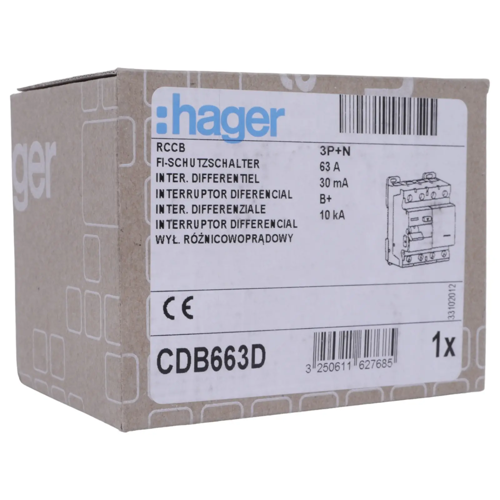 Produktfoto 1 von HAGER CDB663D