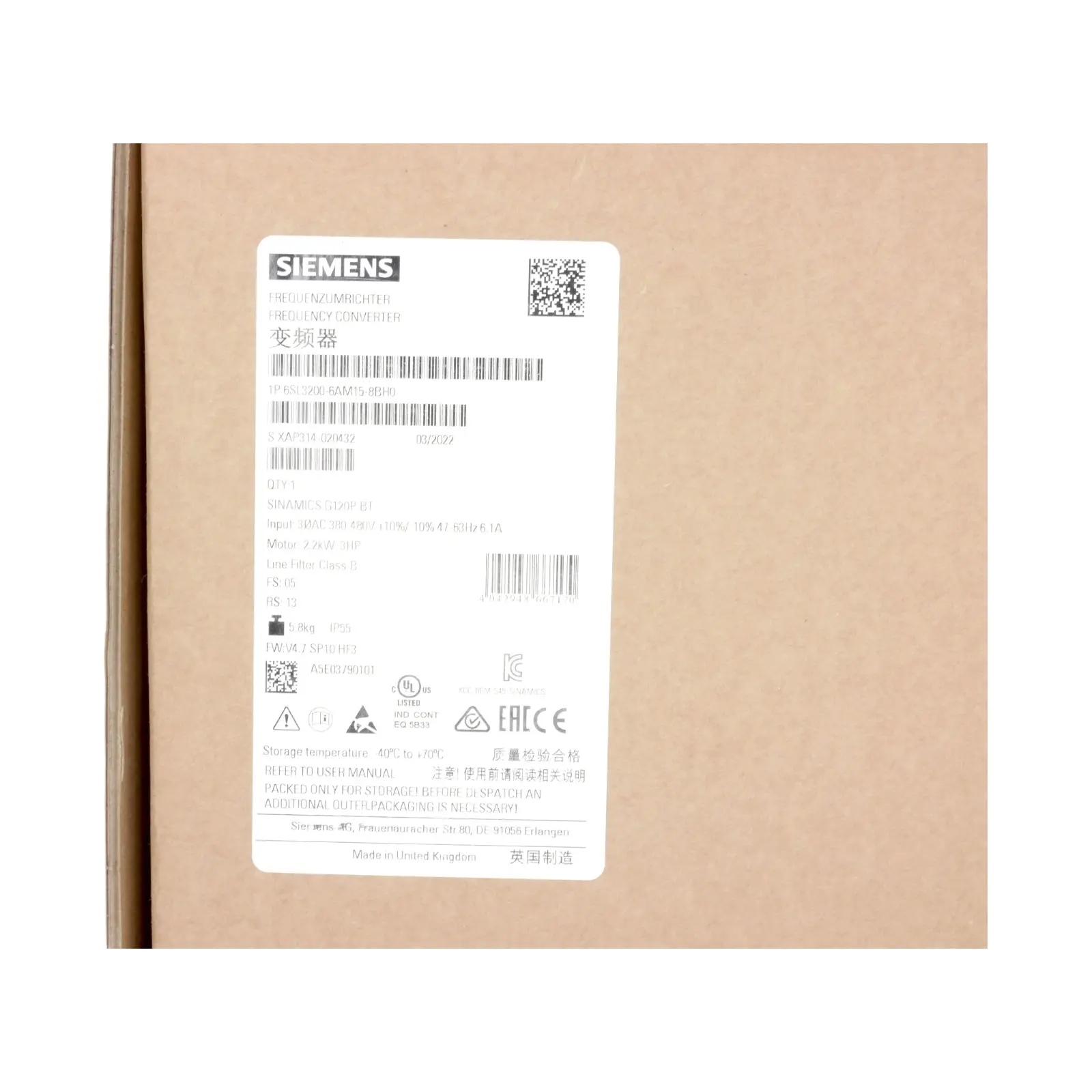 Produktfoto 1 von SIEMENS 6SL3200-6AM15-8BH0