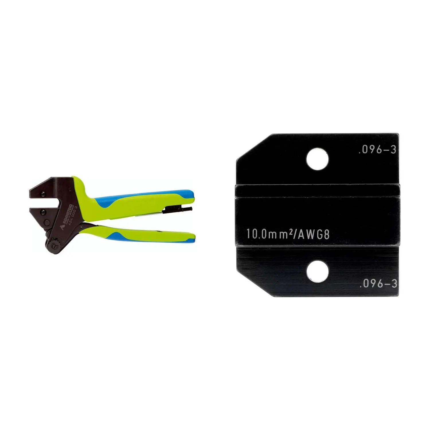 Produktfoto 1 von 624 096-3 3 0 K1 Rennsteig Werkzeuge GmbH Crimpzange PEW12 für isolierte / unisolierte Aderendhülsen inkl. Crimpeinsätze Pressbreite 32,0mm, Fronteinführung