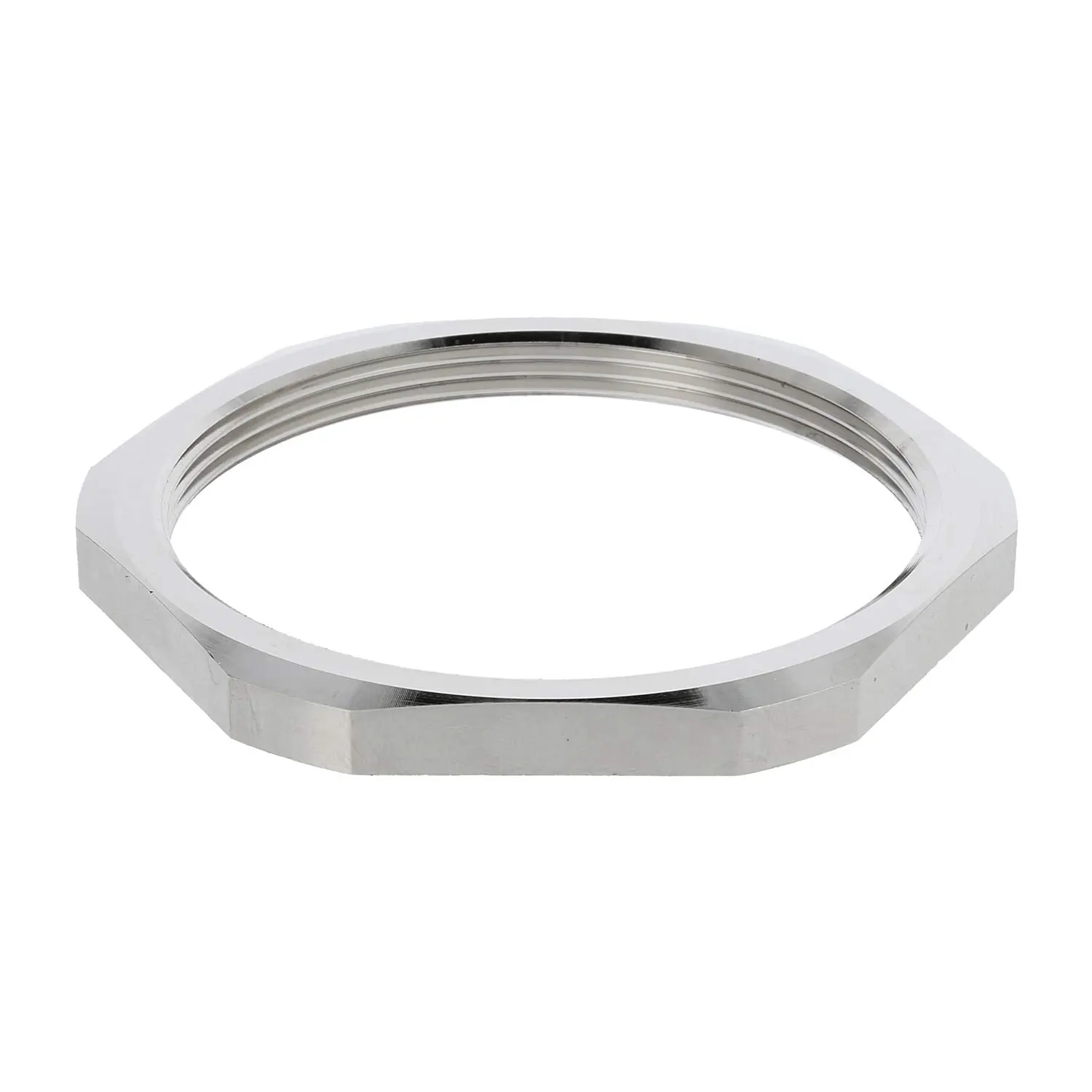 Produktfoto 1 von 10014199 WISKA Maritime Gegenmutter M80x2 GMS-M80 Sechskant Messing (CuZn) vernickelt Farbe silber