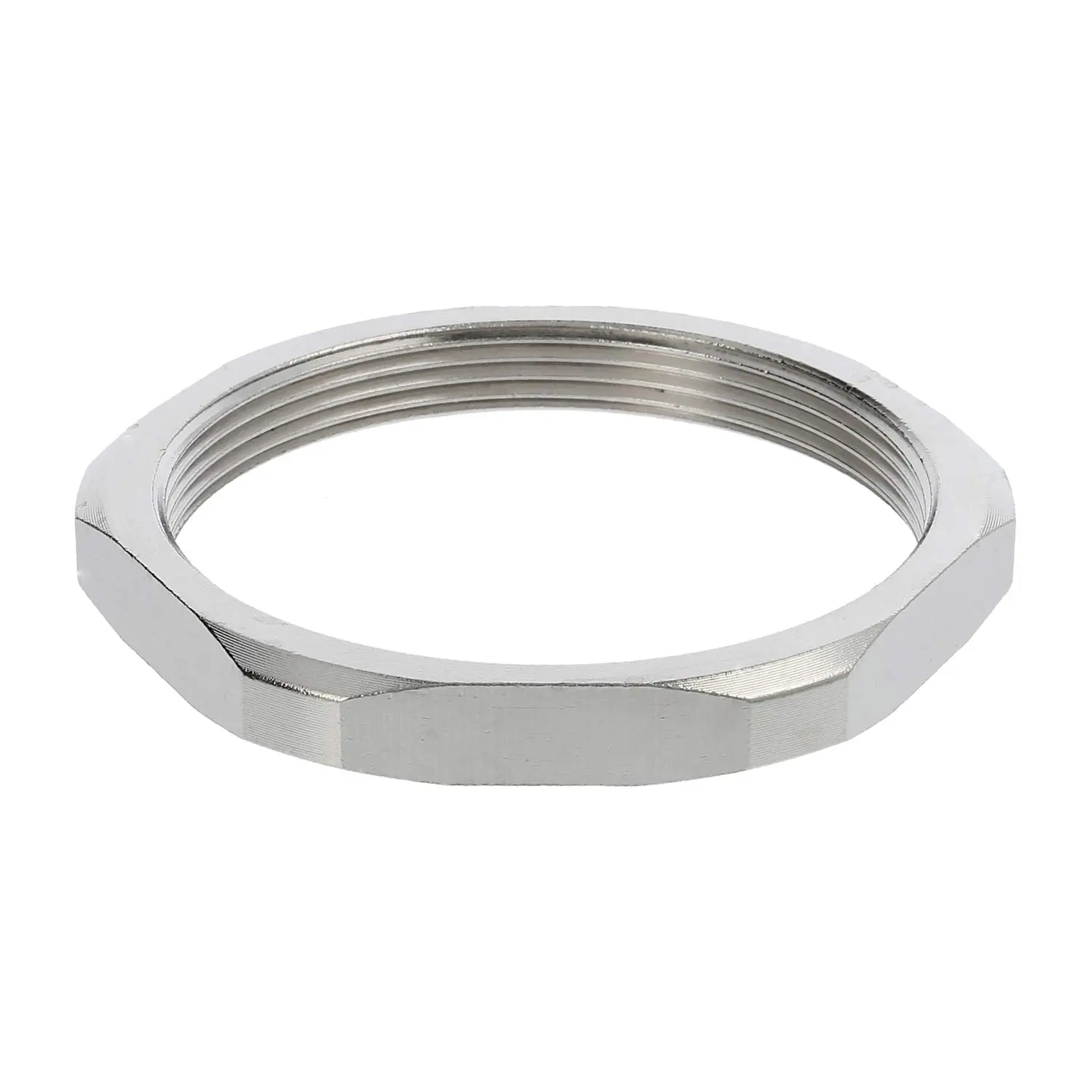 Produktfoto 1 von 30070555 WISKA Maritime Gegenmutter M72x2 GMS-M72 Sechskant Messing (CuZn) vernickelt Farbe silber