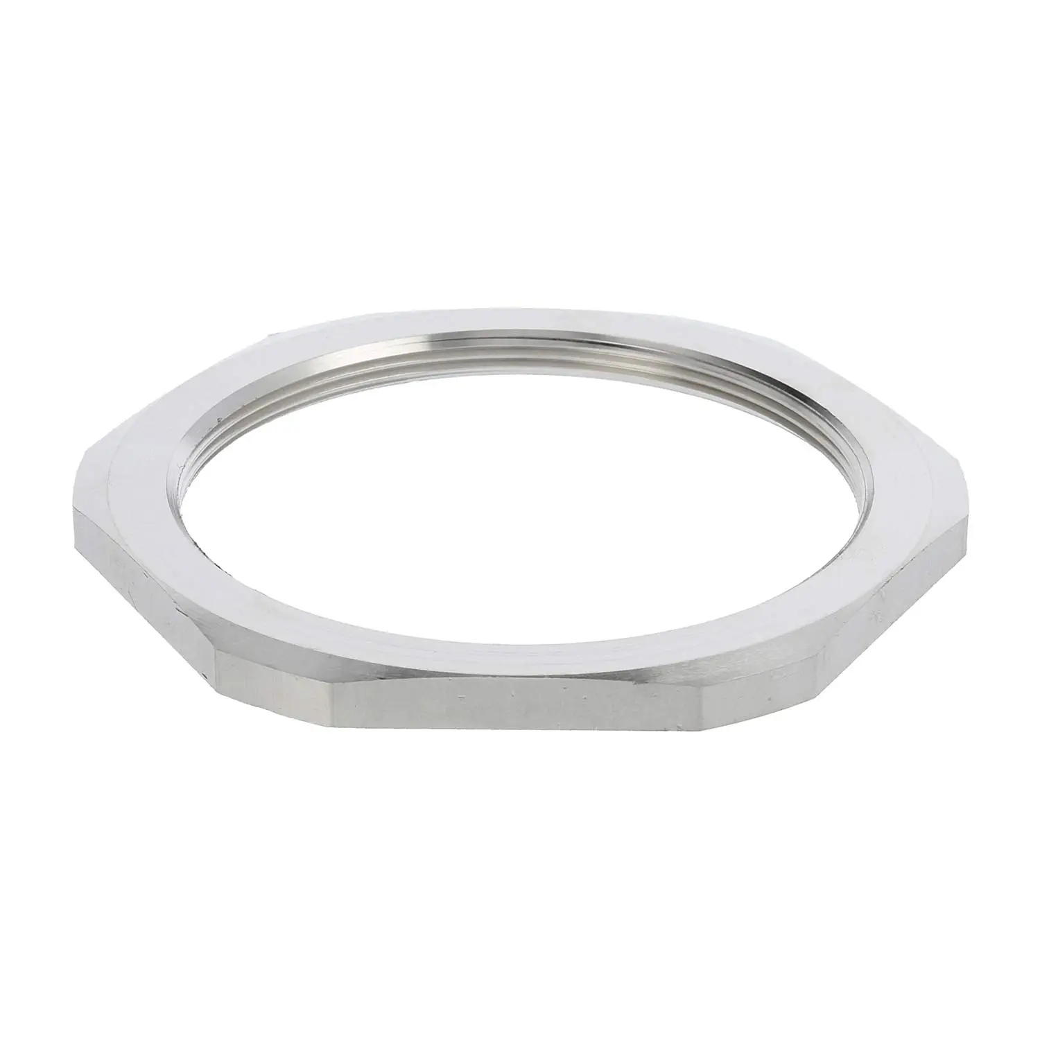 Produktfoto 1 von 10101777 WISKA Gegenmutter M75x1,5 GMS-M75 Sechskant Messing (CuZn) vernickelt Farbe silber
