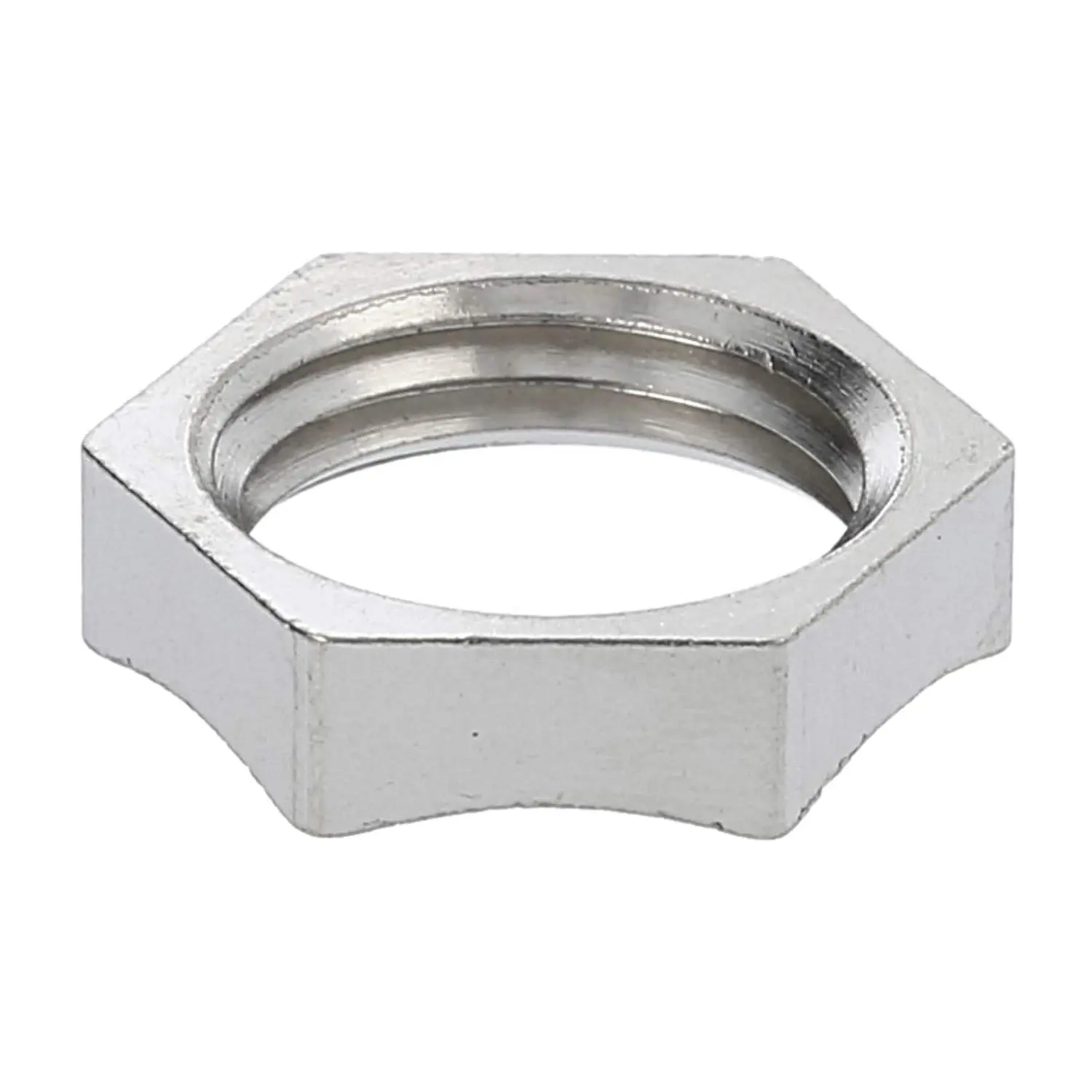 Produktfoto 1 von 10063218 WISKA Gegenmutter EMV PG7x1,27 GEMV-07 Sechskant Messing (CuZn) vernickelt Farbe silber