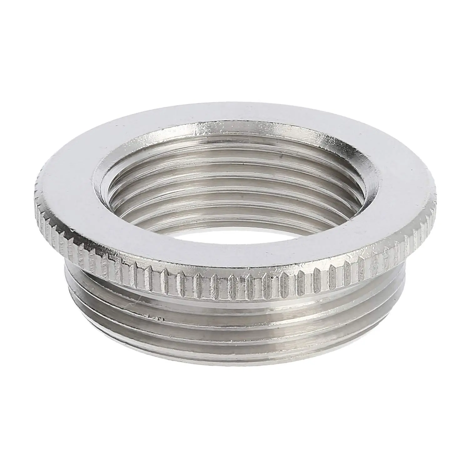 Produktfoto 1 von 10063946 WISKA Reduzierung M/M von M32x1,5 auf M25x1,5 MRM-M32/M25 rund mit Rändel Messing (CuZn) vernickelt Anschlussgewinde 8,0mm