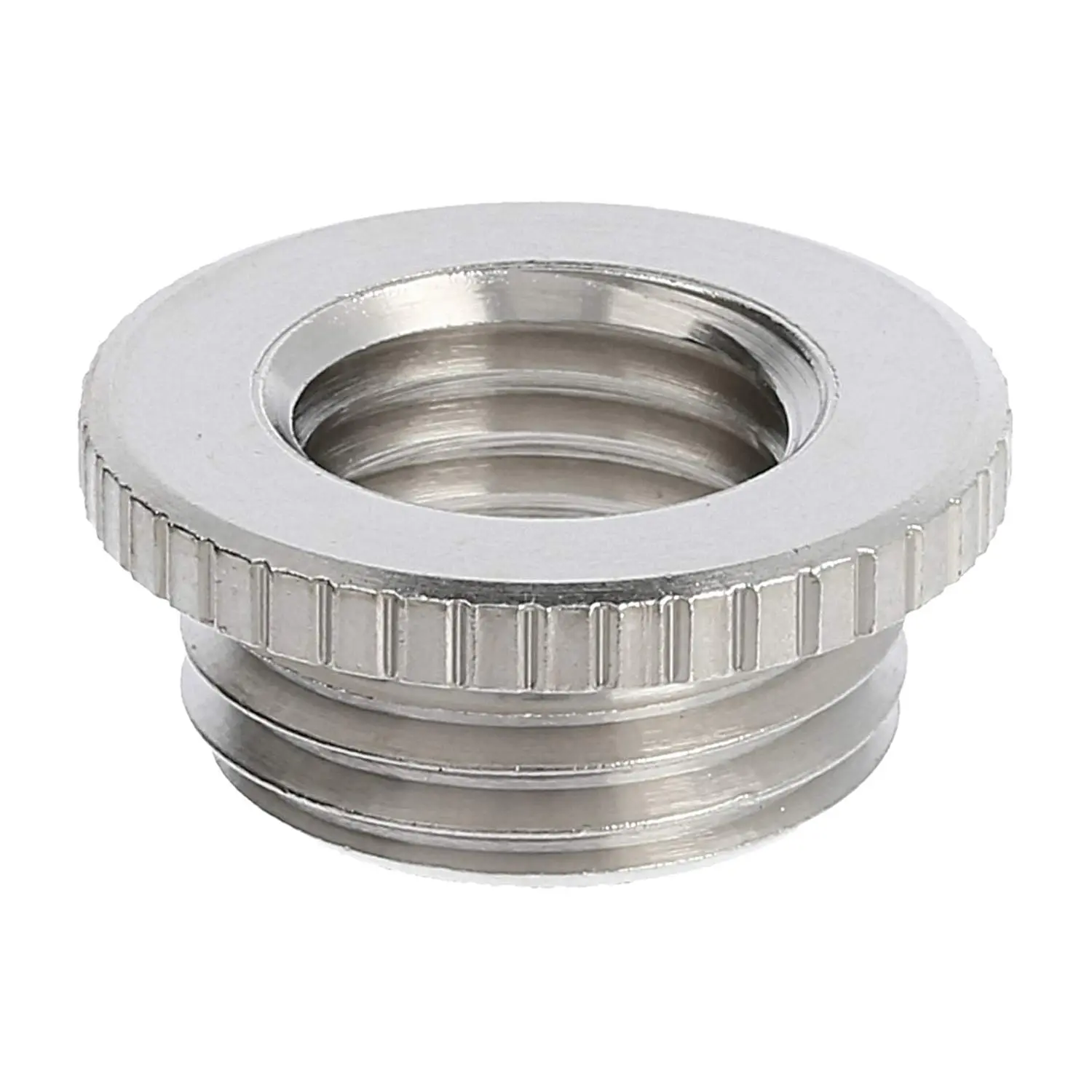 Produktfoto 1 von 10063940 WISKA Reduzierung M/M von M16x1,5 auf M12x1,5 MRM-M16/M12 rund mit Rändel Messing (CuZn) vernickelt Anschlussgewinde 6,0mm