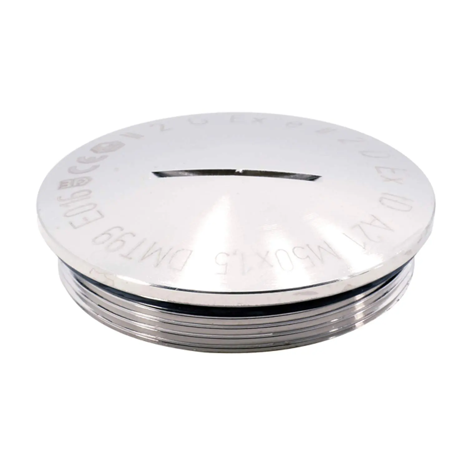Produktfoto 1 von ATEX-Blindstopfen M50x1,5 MBR-M50-ATEX rund inkl. O-Ring Messing (CuZn) vernickelt Ex e IIC Gb, Ex tb IIIC Db / II 2G (1,2) II 2D (21,22)