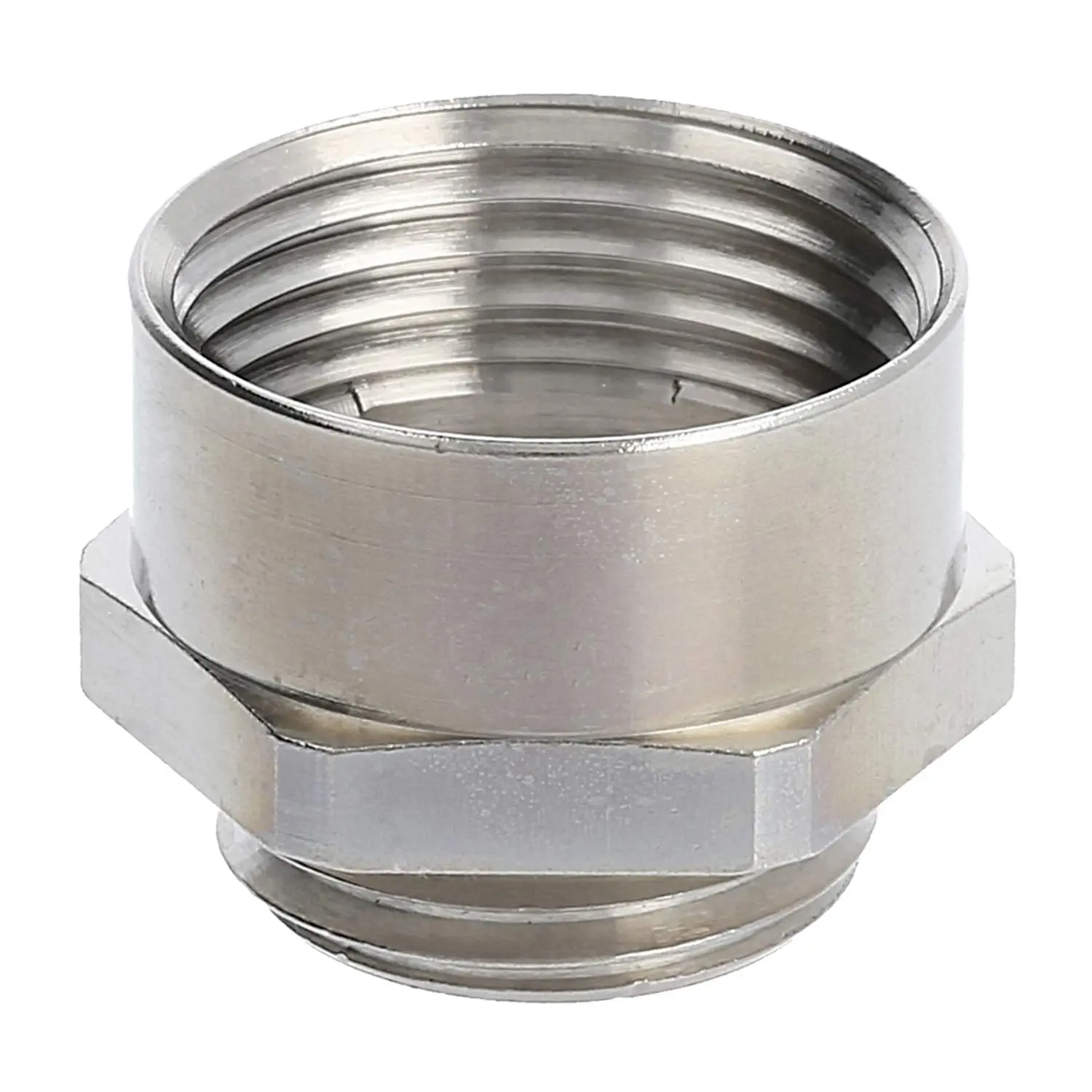 Produktfoto 1 von 10063915 WISKA Adapter-Zwischenstutzen M/PG von M16x1,5 auf PG11x1,41 MMP-M/PG Sechskant Messing (CuZn) vernickelt Anschlussgewinde 6,0mm