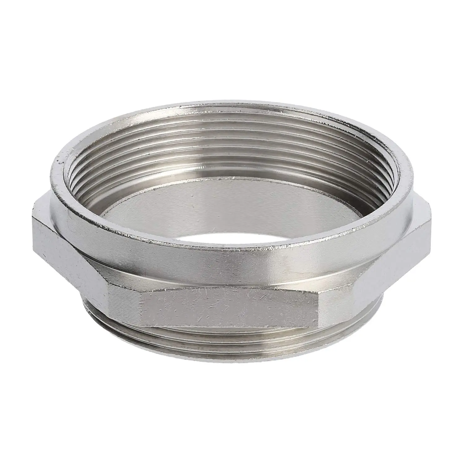 Zwischenstutzen PG/M von PG36x1,588 auf M50x1,5 MZM-PG/M Sechskant Messing (CuZn) vernickelt Anschlussgewinde 9,0mm