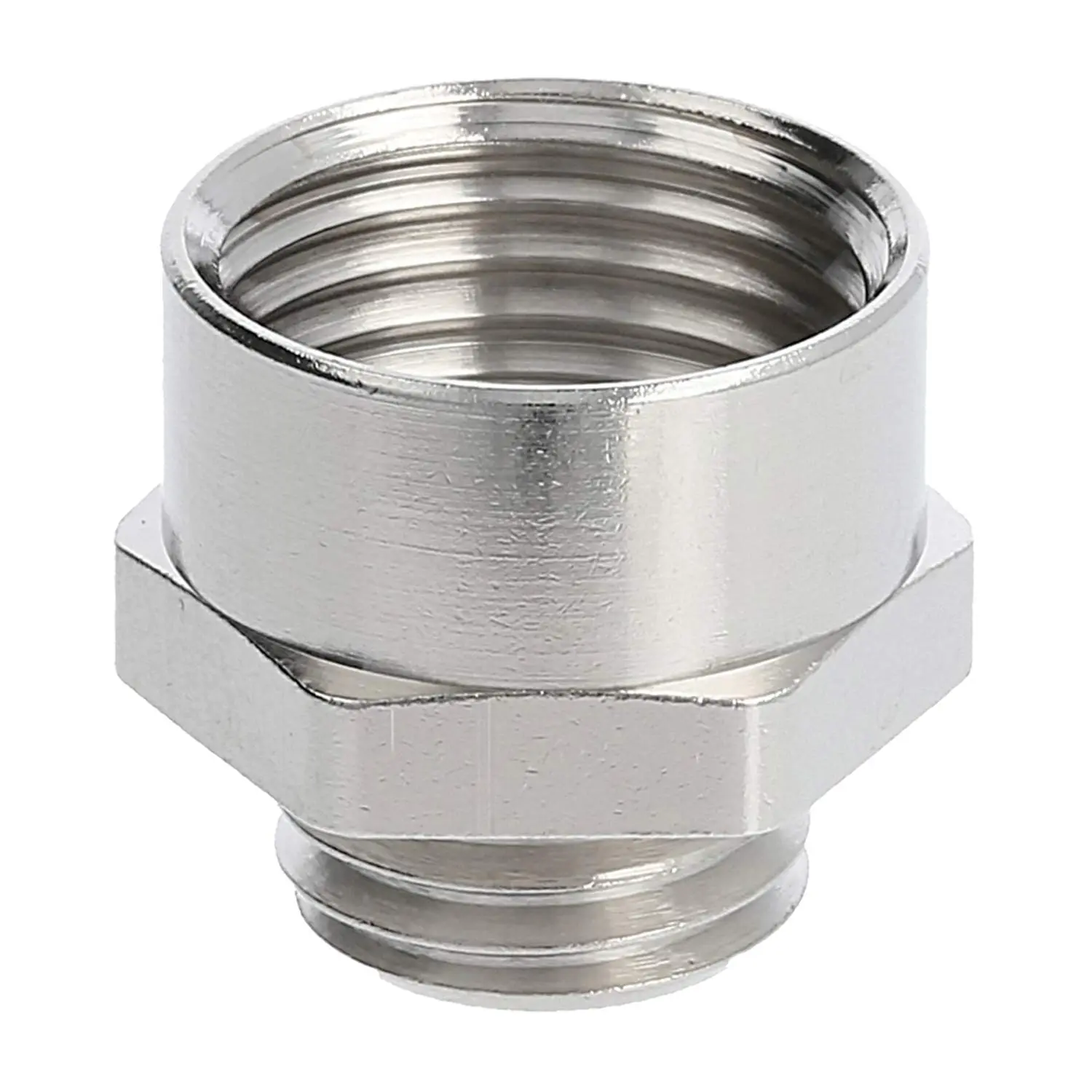 10063912 WISKA Zwischenstutzen M/PG von M12x1,5 auf PG9x1,41 MMP-M/PG rund mit Rändel Messing (CuZn) vernickelt Anschlussgewinde 6,0mm