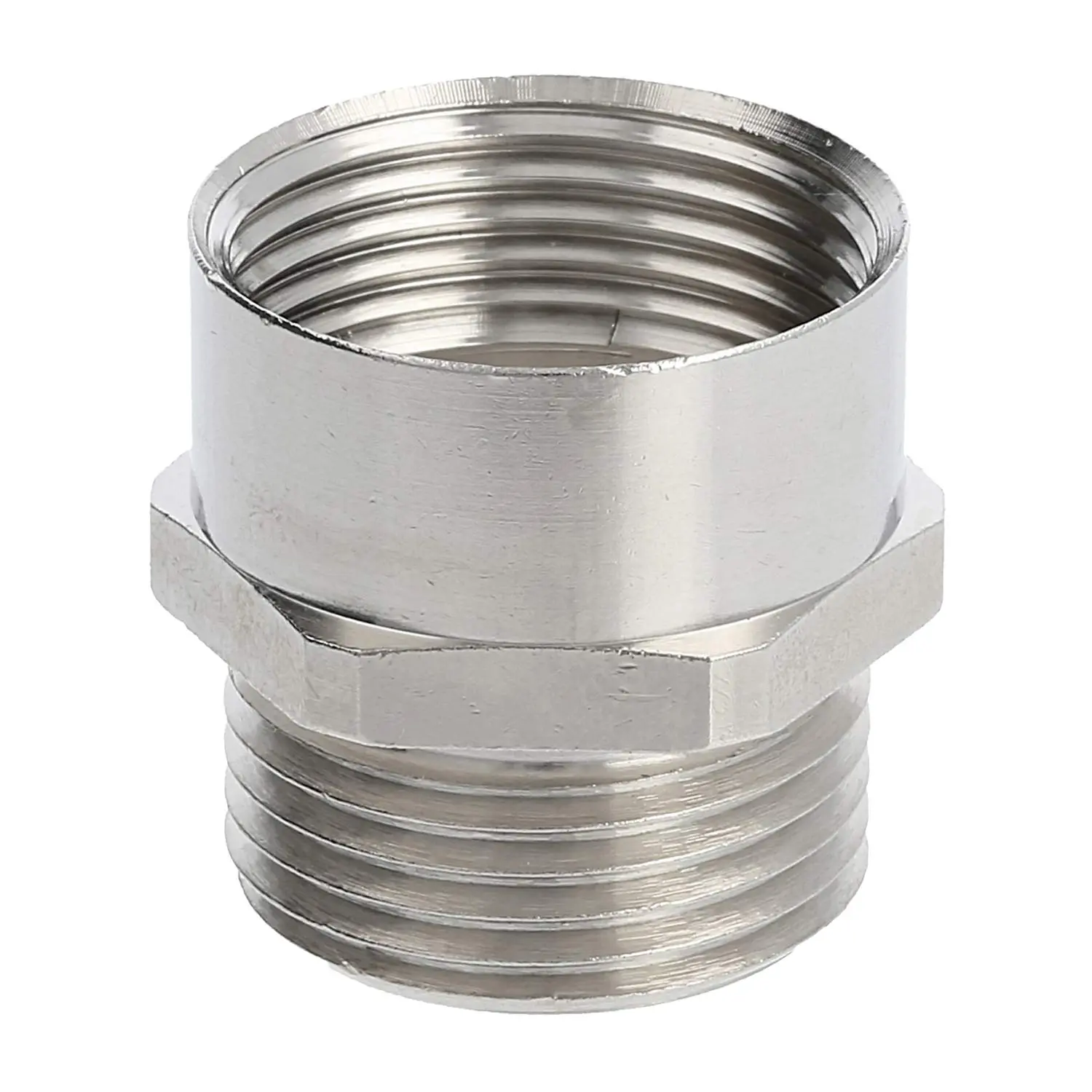 Produktfoto 1 von 10063918 WISKA Adapter-Zwischenstutzen M/PG von M20x1,5 auf PG13,5x1,41 MMP-M/PG Sechskant Messing (CuZn) vernickelt Anschlussgewinde 6,0mm