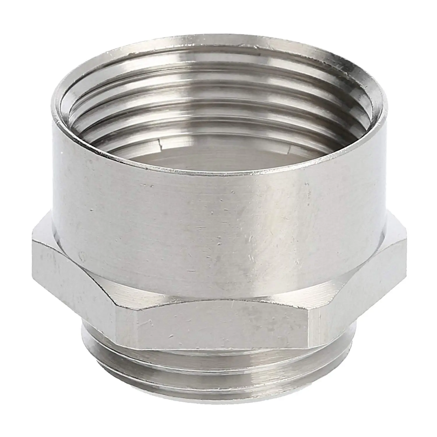 Produktfoto 1 von 10063919 WISKA Adapter-Zwischenstutzen M/PG von M20x1,5 auf PG16x1,41 MMP-M/PG Sechskant Messing (CuZn) vernickelt Anschlussgewinde 6,0mm