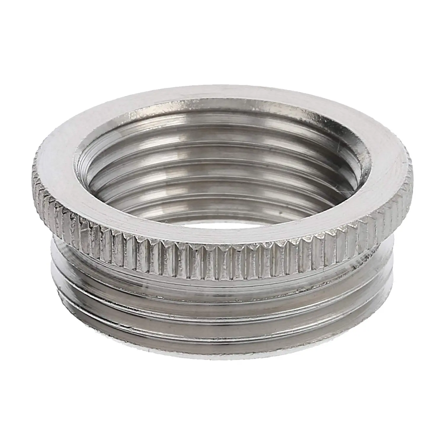 Produktfoto 1 von 10063921 WISKA Adapter M/PG von M25x1,5 auf PG13,5x1,41 MZM-M/PG rund mit Rändel Messing (CuZn) vernickelt Anschlussgewinde 7,0mm