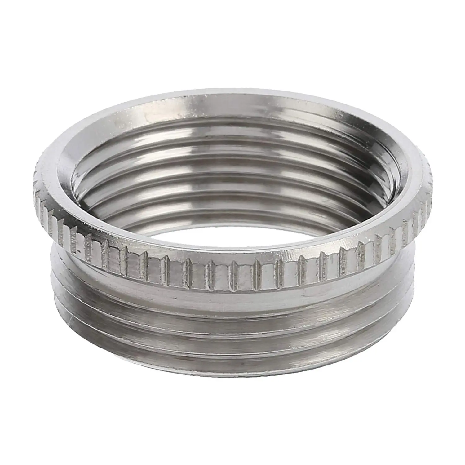 Produktfoto 1 von 10063922 WISKA Adapter M/PG von M25x1,5 auf PG16x1,41 MZM-M/PG rund mit Rändel Messing (CuZn) vernickelt Anschlussgewinde 7,0mm