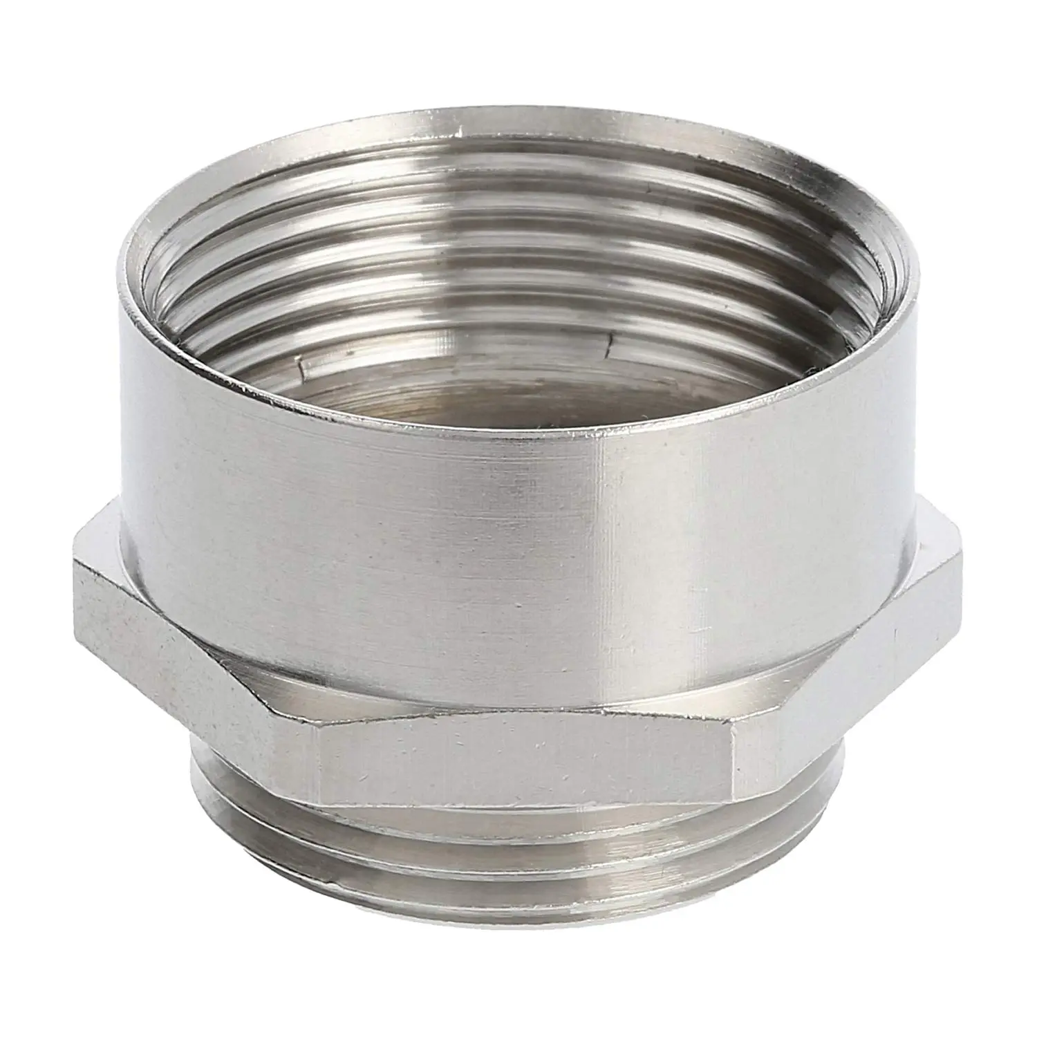 Produktfoto 1 von 10063923 WISKA Adapter-Zwischenstutzen M/PG von M25x1,5 auf PG21x1,588 MMP-M/PG Sechskant Messing (CuZn) vernickelt Anschlussgewinde 7,0mm