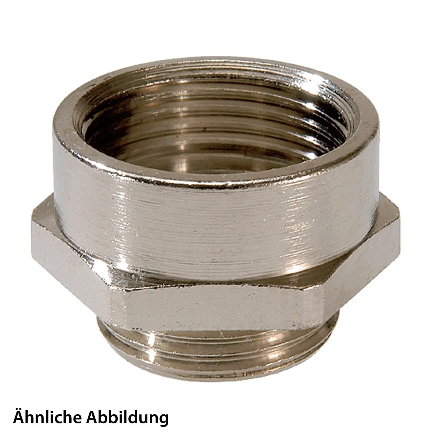Produktfoto 1 von 10063939 WISKA Adapter-Zwischenstutzen M/PG von M63x1,5 auf PG48x1,588 MMP-M/PG Sechskant Messing (CuZn) vernickelt Anschlussgewinde 10,0mm