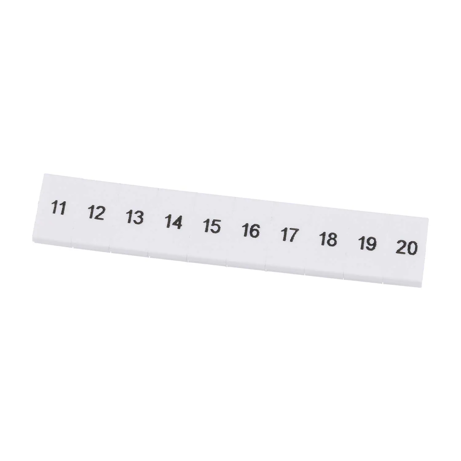 Produktfoto 1 von 1050017:0011 Phoenix Contact Markierungsstreifen 10-teilig 11 - 20 ZB 5 LGS fortlaufende Zahlen Werkstoff Polyamid (PA) weiß, Rastmaß 5,2mm