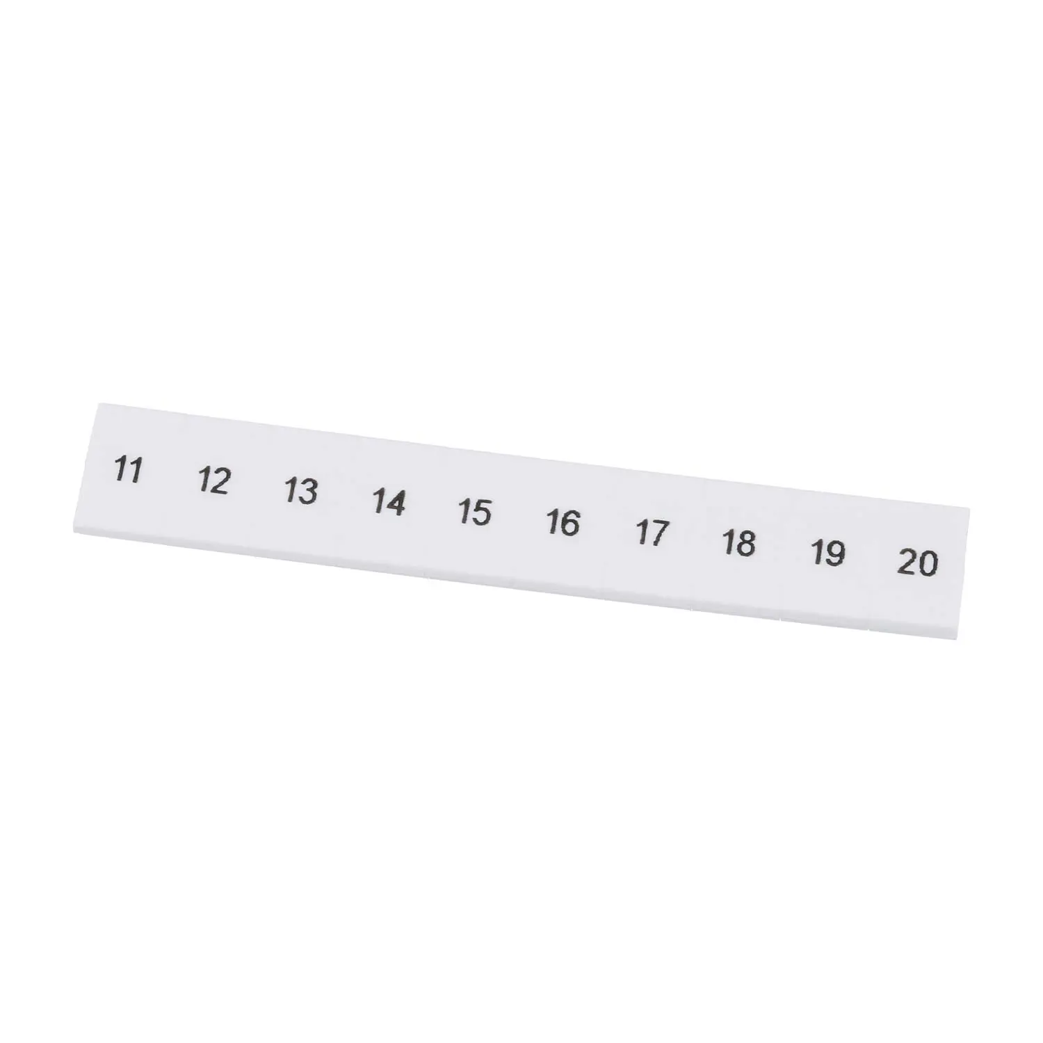 Produktfoto 1 von 1051016:0011 Phoenix Contact Markierungsstreifen 10-teilig 11 - 20 ZB 6 LGS fortlaufende Zahlen Werkstoff Polyamid (PA) weiß, Rastmaß 6,2mm