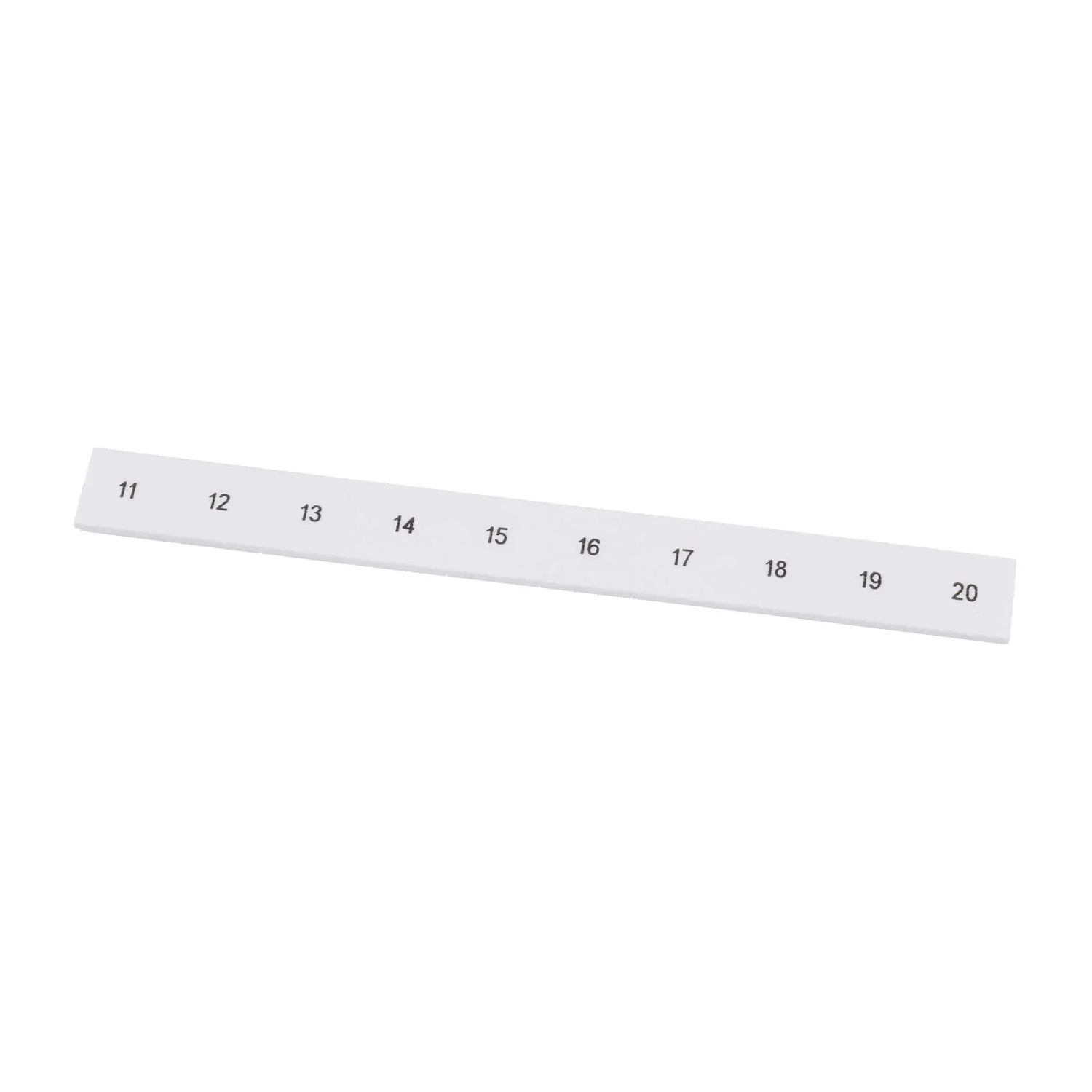 Produktfoto 1 von 1053014:0011 Phoenix Contact Markierungsstreifen 10-teilig 11 - 20 ZB 10 LGS fortlaufende Zahlen Werkstoff Polyamid (PA) weiß, Rastmaß 10,2mm