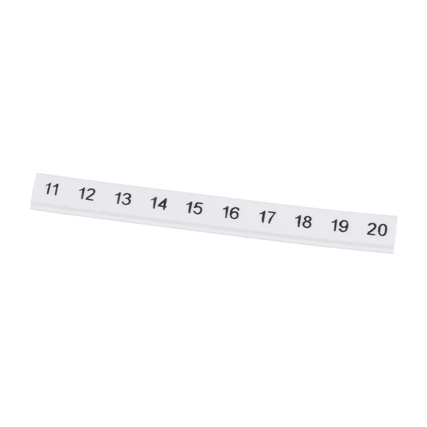 Produktfoto 1 von 0808671:0011 Phoenix Contact Markierungsstreifen 10-teilig 11 - 20 ZBF 5 LGS fortlaufende Zahlen Werkstoff Polyamid (PA) weiß, Rastmaß 5,2mm