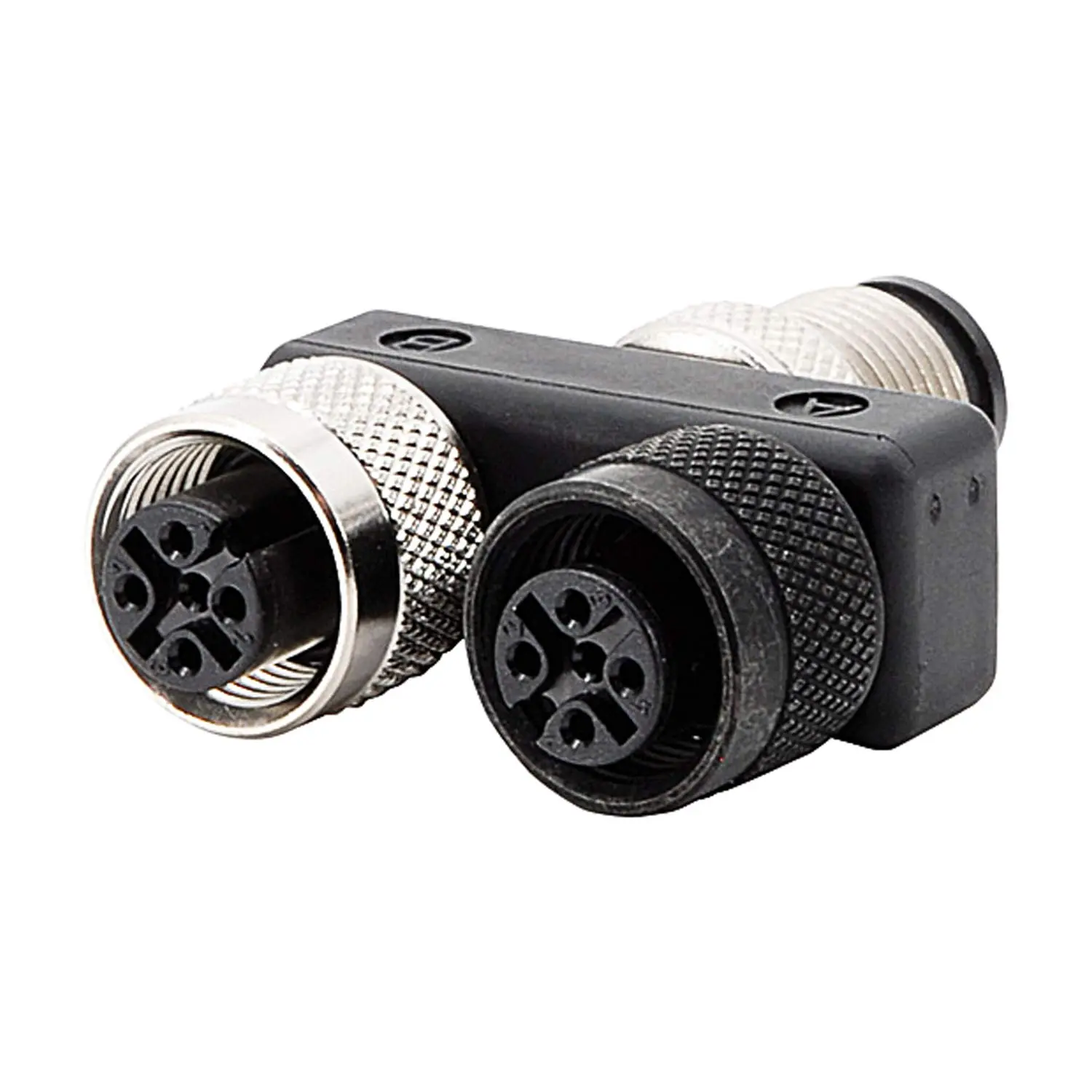 Produktfoto 1 von 1511789 Phoenix Contact M12/M12/M12 Y-Verteiler 1xStift/2xBuchse gerade 5/4-pol. A-Kodierung, 250V, 4A Bauform Seite 1 1xM12 gerade Stift