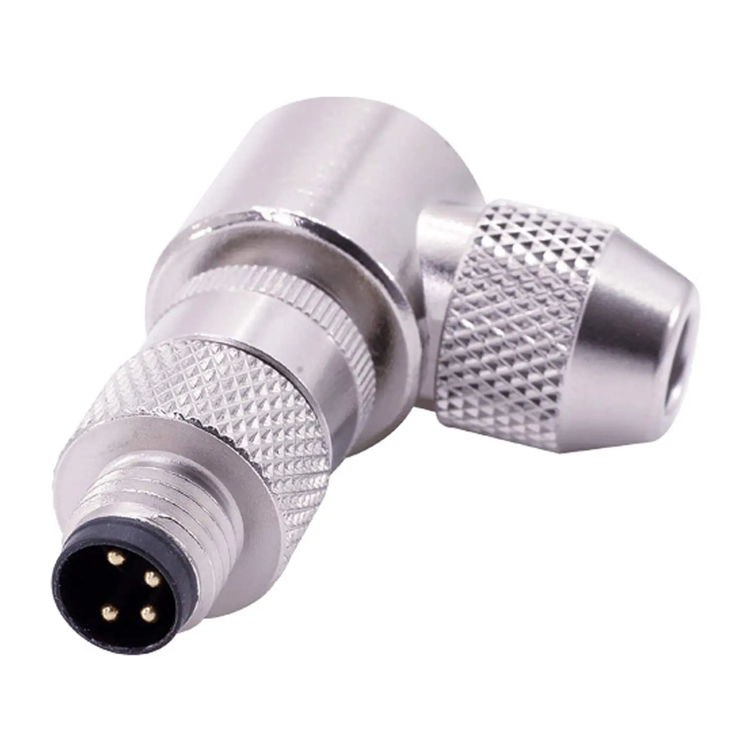 Produktfoto 1 von 1436466 Phoenix Contact M8 Sensorsteckverbinder gewinkelt Stift Lötanschluss, Polzahl 4-polig Kabelabgang seitlich, Klemmbereich 3,5mm - 5,0mm