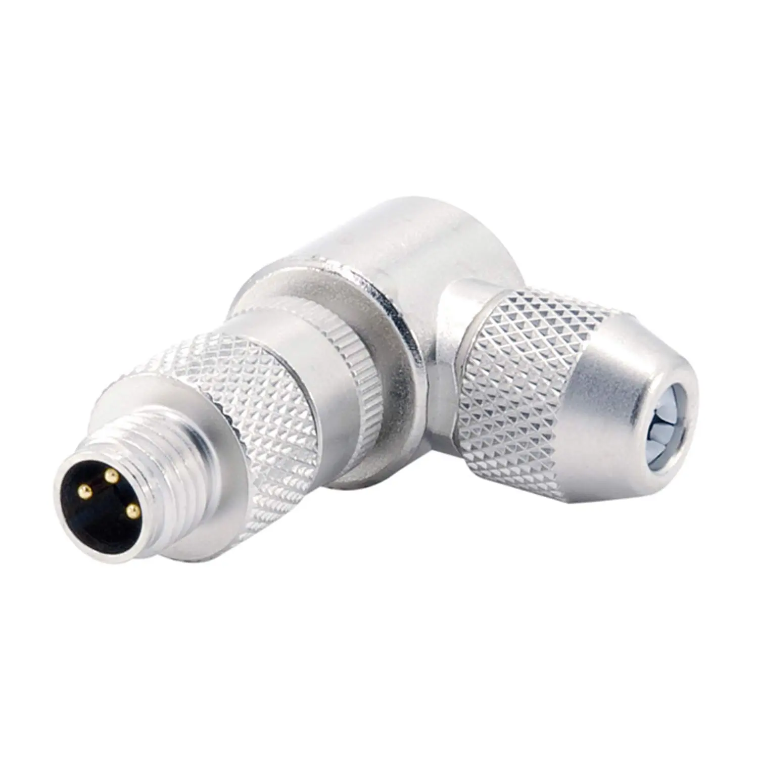 Produktfoto 1 von 1436453 Phoenix Contact M8 Sensorsteckverbinder gewinkelt Stift Lötanschluss, Polzahl 3-polig Kabelabgang seitlich, Klemmbereich 3,5mm - 5,0mm