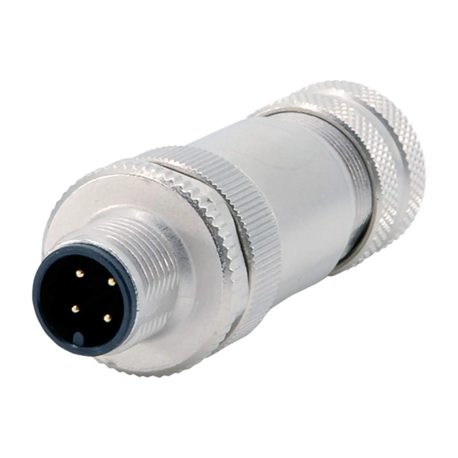 Produktfoto 1 von M12 Sensorsteckverbinder gerade Stift Schraubanschluss, Polzahl 4-polig Kabelabgang gerade, Klemmbereich 4,0mm - 6,0mm