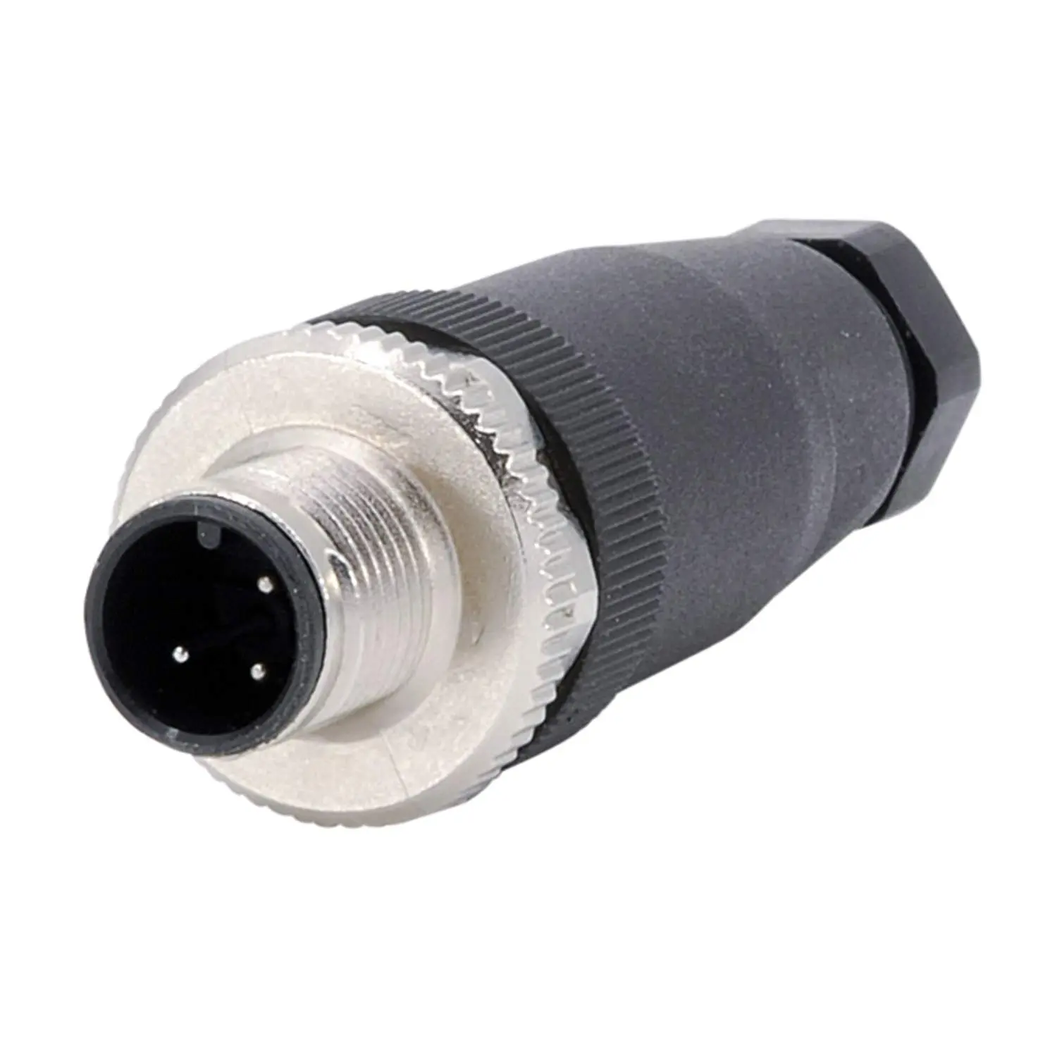 Produktfoto 1 von M12 Sensorsteckverbinder gerade Stift Schraubanschluss, Polzahl 3-polig Kabelabgang gerade, Klemmbereich 4,0mm - 6,0mm