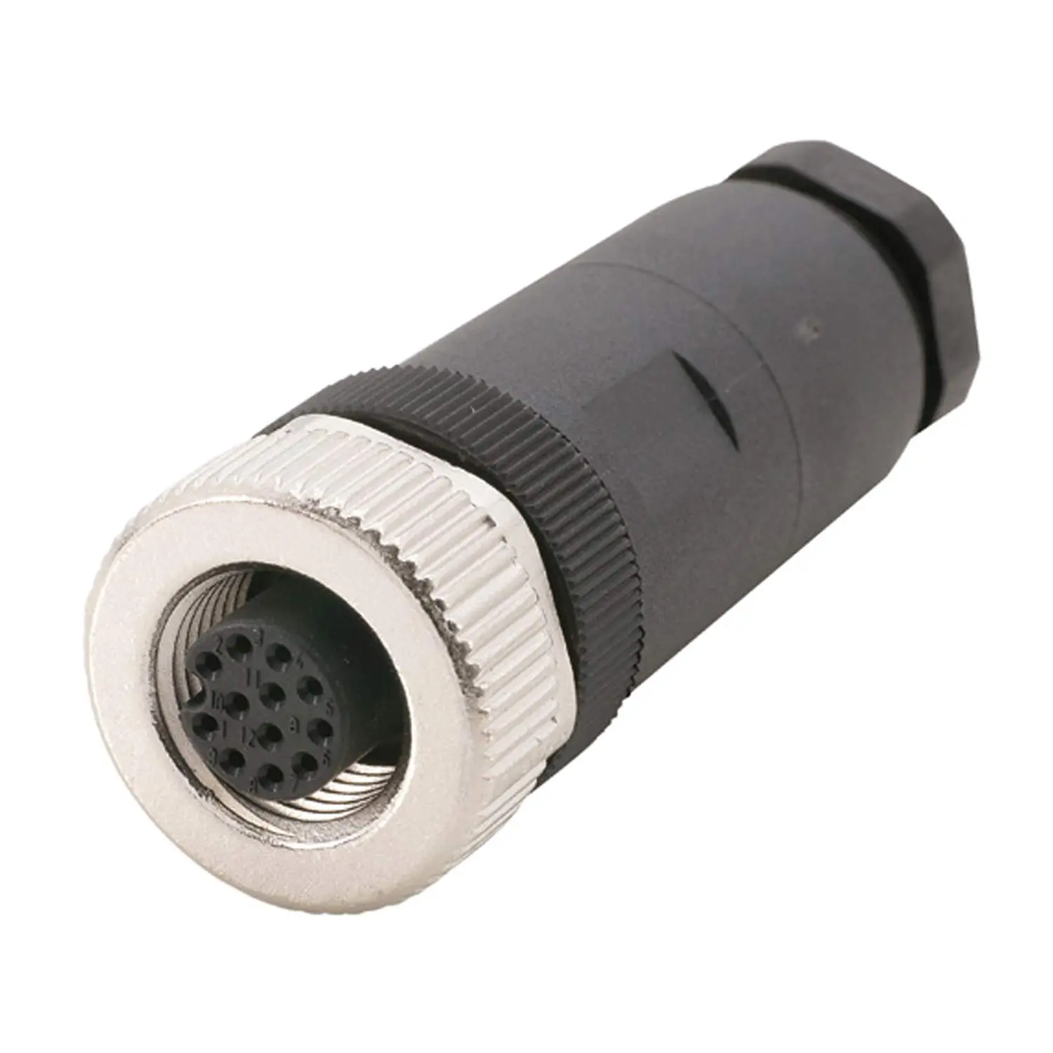 Produktfoto 1 von 1404420 Phoenix Contact M12 Sensorsteckverbinder gerade Buchse Lötanschluss, Polzahl 12-polig Kabelabgang gerade, Klemmbereich 6,0mm - 8,0mm