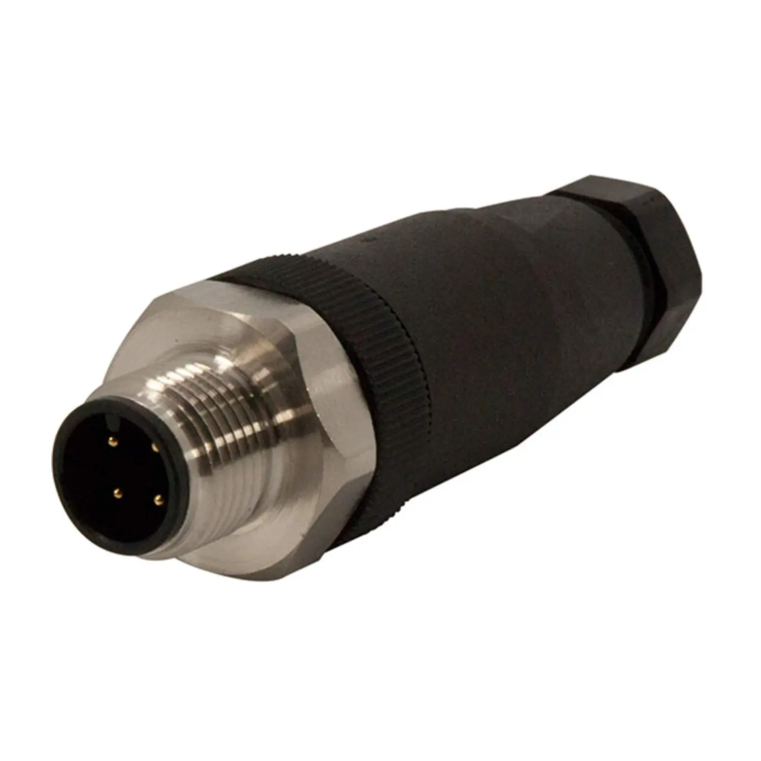 Produktfoto 1 von M12 Sensorsteckverbinder gerade Stift Schraubanschluss, Polzahl 4-polig Kabelabgang gerade, Klemmbereich 4,0mm - 6,0mm