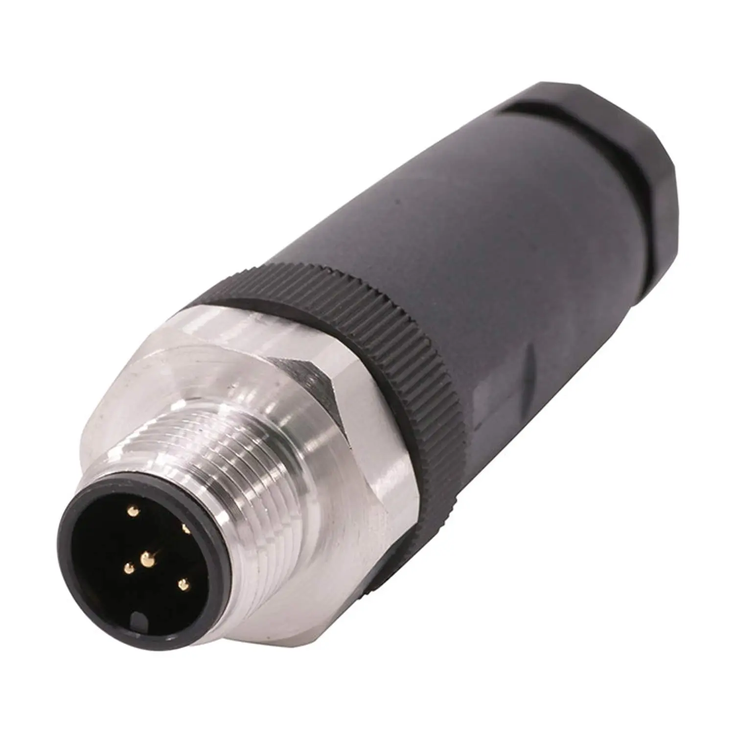 Produktfoto 1 von M12 Sensorsteckverbinder gerade Stift Schraubanschluss, Polzahl 5-polig Kabelabgang gerade, Klemmbereich 6,0mm - 8,0mm