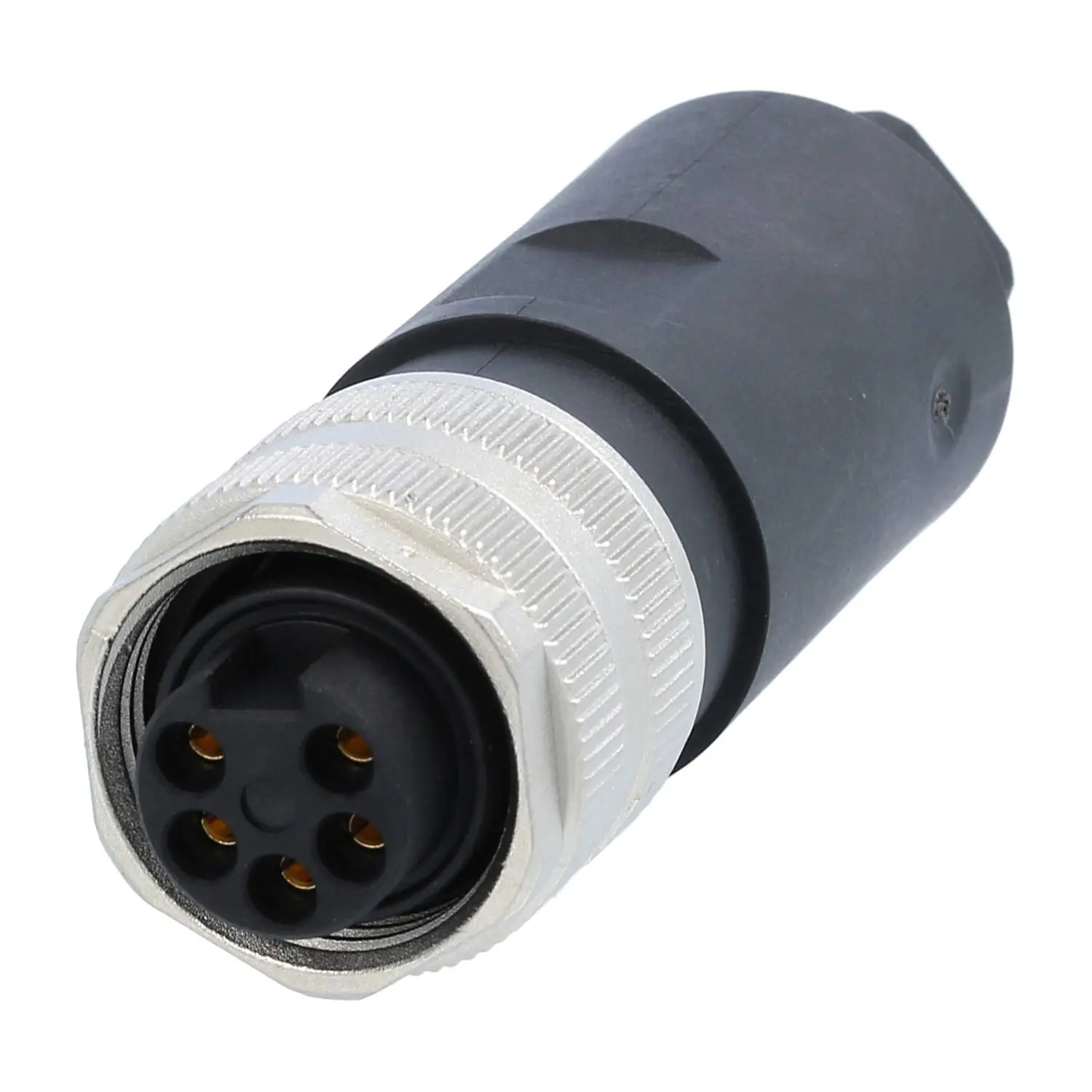 Produktfoto 1 von 7/8" Kabelsteckverbinder gerade Buchse Schraubanschluss, Polzahl 4+PE Kabelabgang gerade, Klemmbereich 8,0mm - 10,0mm