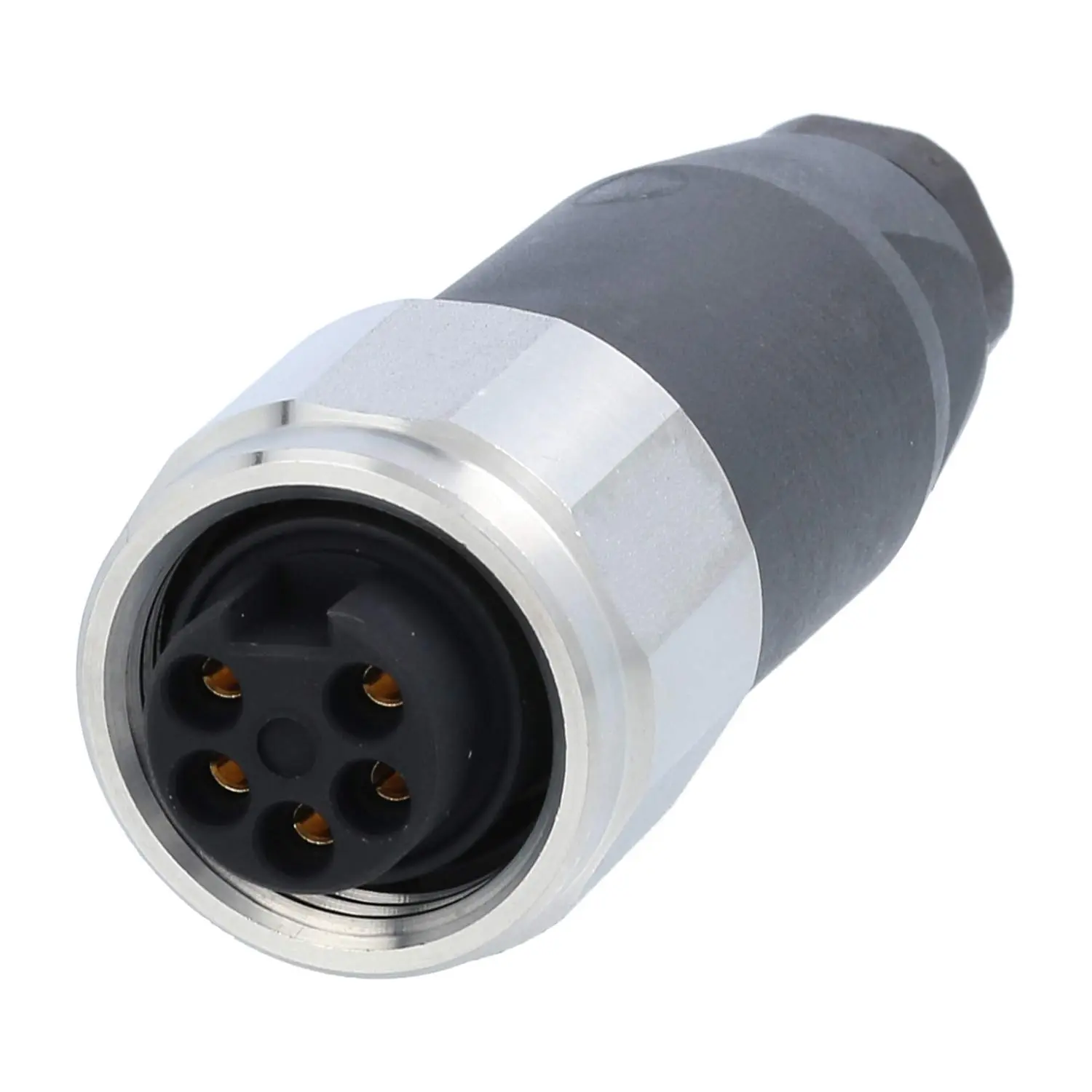 Produktfoto 1 von 7/8" Kabelsteckverbinder gerade Buchse Schraubanschluss, Polzahl 4+PE Kabelabgang gerade, Klemmbereich 6,0mm - 8,0mm