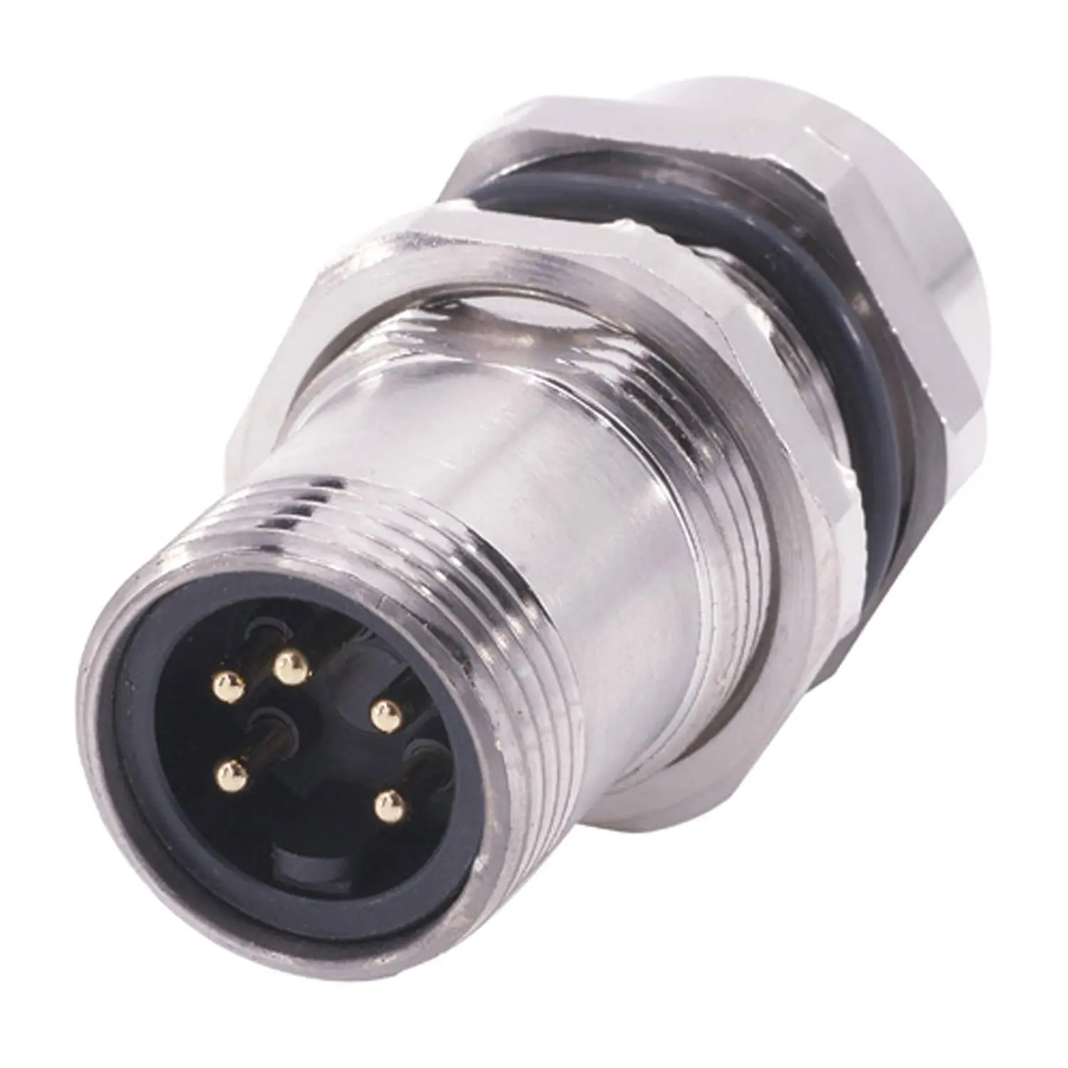 Produktfoto 1 von 7/8" Wanddurchführung 1xStift/1xBuchse gerade 5/5-pol. 250V, 8A Bauform Seite 1 1x7/8" gerade Stift
