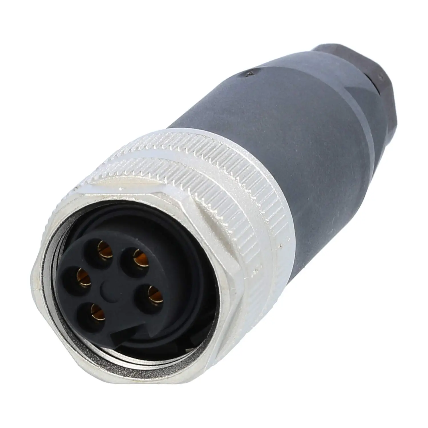 Produktfoto 1 von 7/8" Kabelsteckverbinder gerade Buchse Schraubanschluss, Polzahl 4+PE Kabelabgang gerade, Klemmbereich 6,0mm - 8,0mm