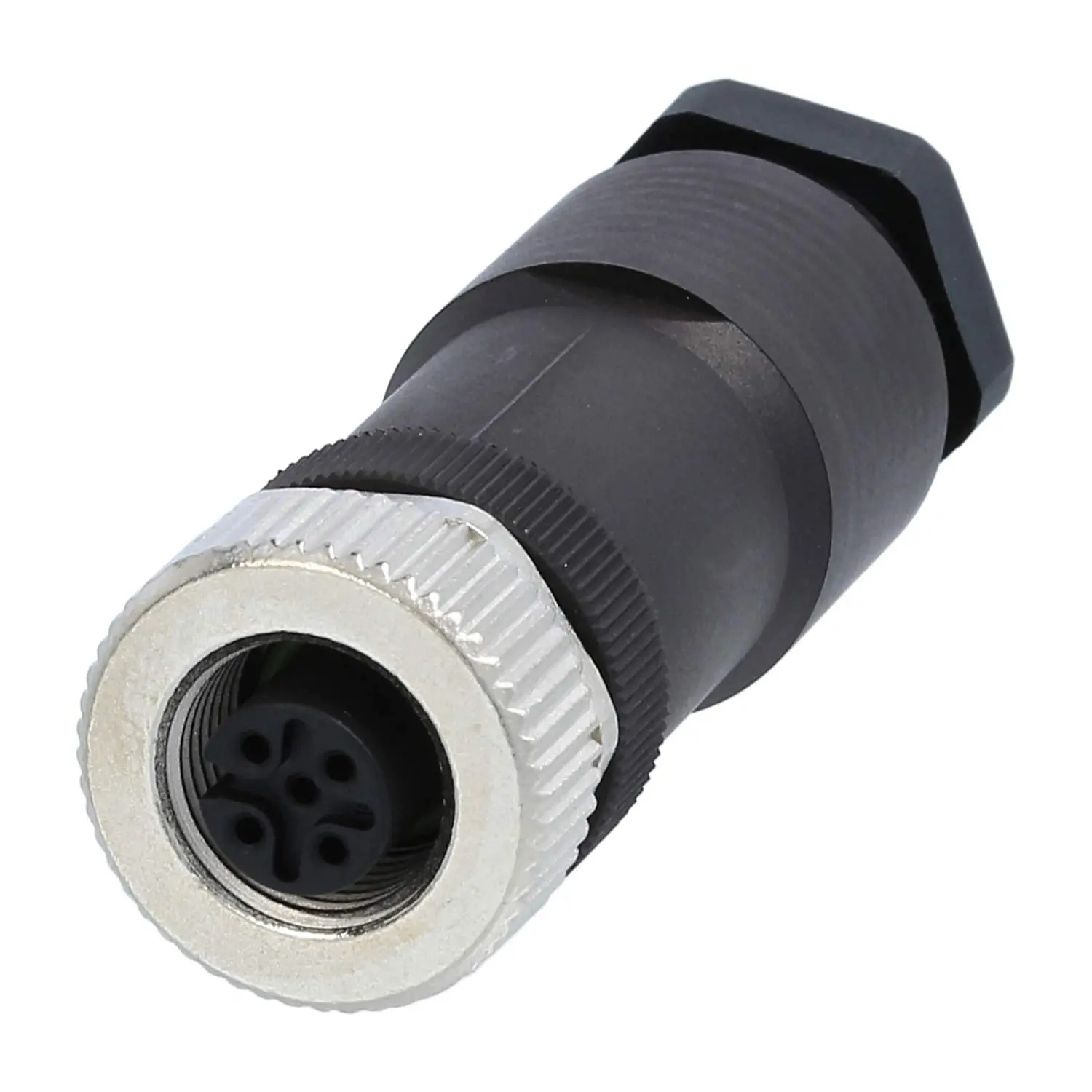 Produktfoto 1 von M12 Kabelsteckverbinder gerade Buchse Schraubanschluss, Polzahl 5-polig Kabelabgang gerade, Klemmbereich 8,0mm - 10,0mm