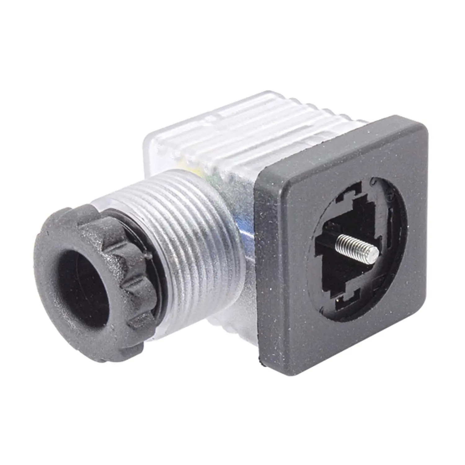 Produktfoto 1 von Ventilsteckverbinder mit Diode und LED 2+PE Buchse Baugröße A Schraubanschluss, Kabelabgang seitlich PG11x1,41 Klemmbereich 6,0mm - 10,0mm, Querschnitt 1,5mm²