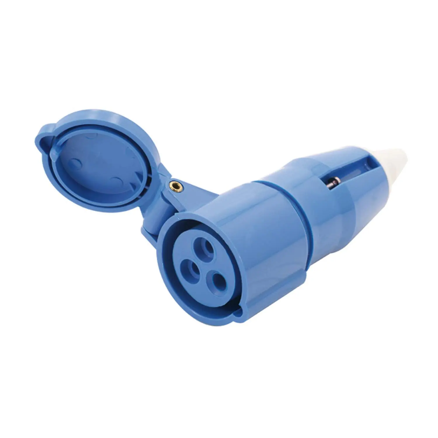 16 Ampere CEE Kupplungssteckverbinder 3-polig (2P+PE) Buchse, Kodierung 6h himmelblau RAL 5015 200/250V Frequenz 50 und 60Hz