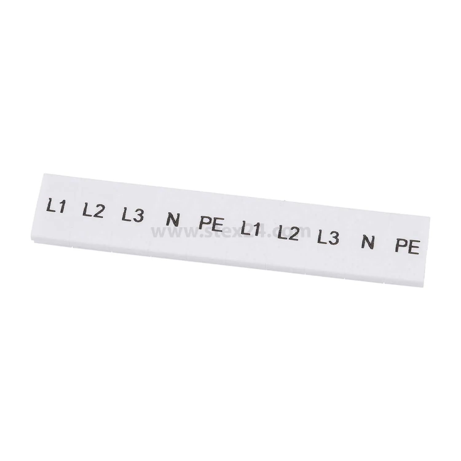 Produktfoto 1 von 1050415 Phoenix Contact Markierungsstreifen 10-teilig 2x L1 - L2 - L3 - N - PE ZB 5 LGS bedruckt Werkstoff Polyamid (PA) weiß, Rastmaß 5,2mm