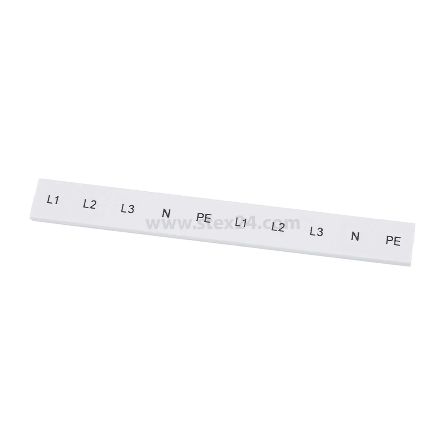Produktfoto 1 von 1052413 Phoenix Contact Markierungsstreifen 10-teilig 2x L1 - L2 - L3 - N - PE ZB 8 LGS bedruckt Werkstoff Polyamid (PA) weiß, Rastmaß 8,2mm