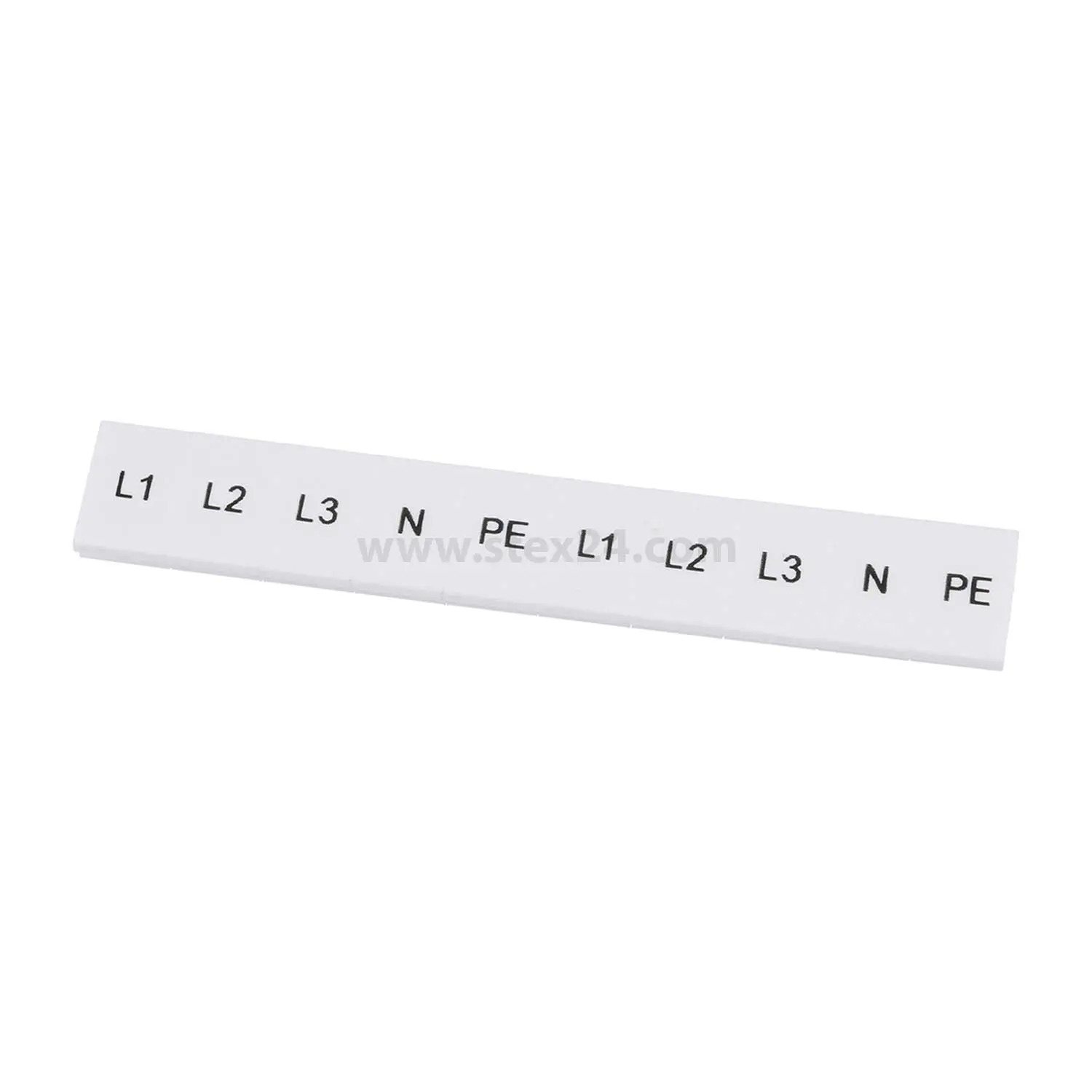 Produktfoto 1 von 1051414 Phoenix Contact Markierungsstreifen 10-teilig 2x L1 - L2 - L3 - N - PE ZB 6 LGS bedruckt Werkstoff Polyamid (PA) weiß, Rastmaß 6,2mm