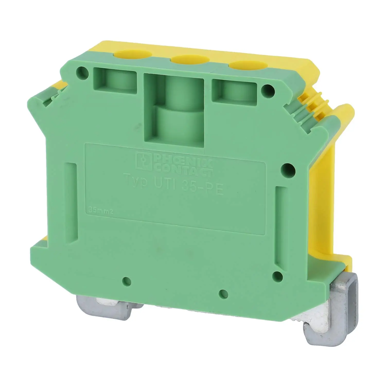 Produktfoto 1 von 3074091 Phoenix Contact Installationsschutzleiterklemme UTI 35 PE Schraubanschluss Querschnitt starr 0,75mm² - 35mm² AWG18 - AWG2