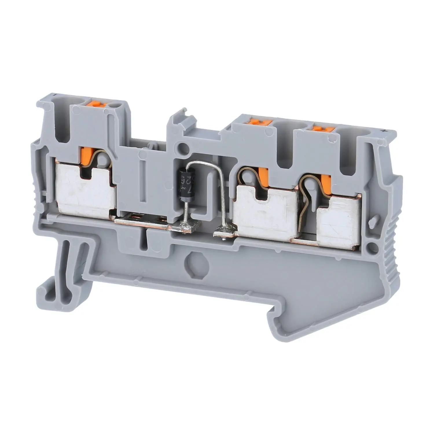 Produktfoto 1 von 3210253 Phoenix Contact Diodenklemme PT 2,5-TWIN-DIO/R-L mit eingebauter Diode, Push-In-Anschluss Nennspannung 800V